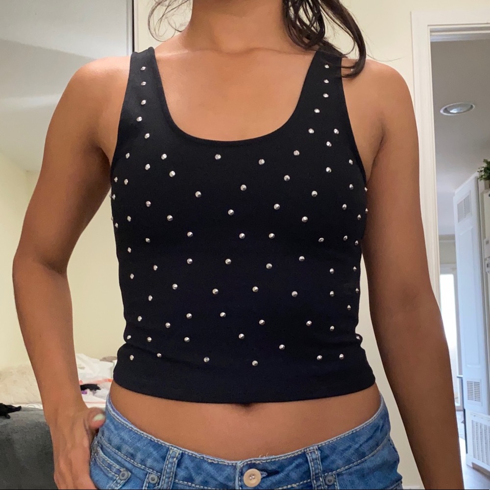 Sparkle & Fade studded tank top